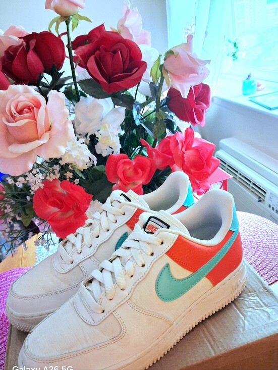 Nike Shoes - Nike Air Force 1 Low SE Basketbasketball White Aqua Clay Women Size 8 Shoes